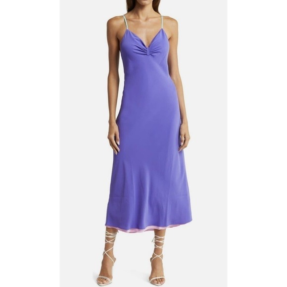 Le Superbe Purple slip midi dress size‎ 4 - Picture 1 of 7